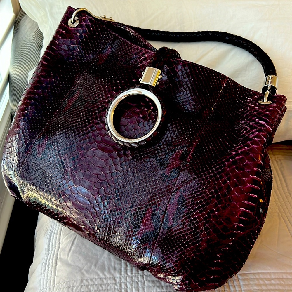 Genuine Michael Kors Python Bag in Oxblood—receipt on request (authentic)